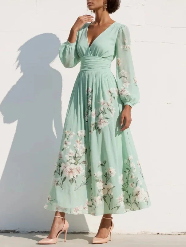 HANNAH™ | Pleated Floral Midi Dress