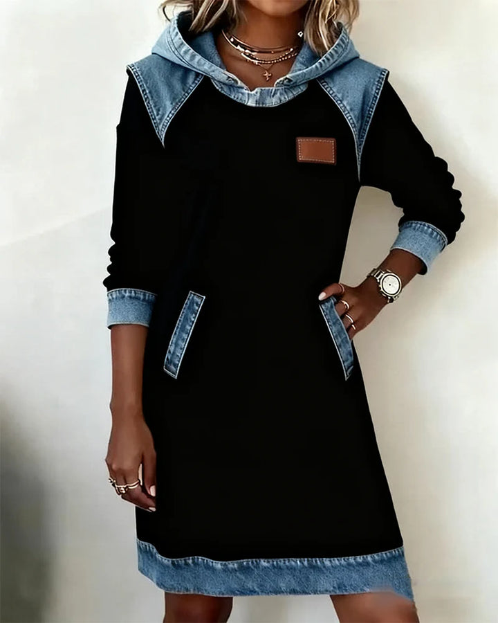 ADELINA™ | Stylish Denim-Look Dress