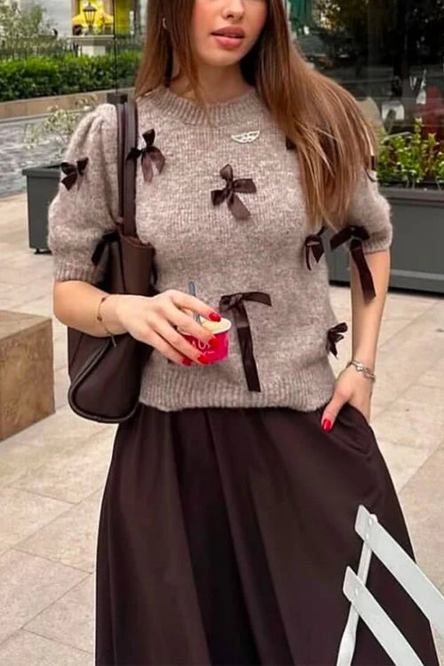 Bow-Detail Knit Sweater | Arizona Collection
