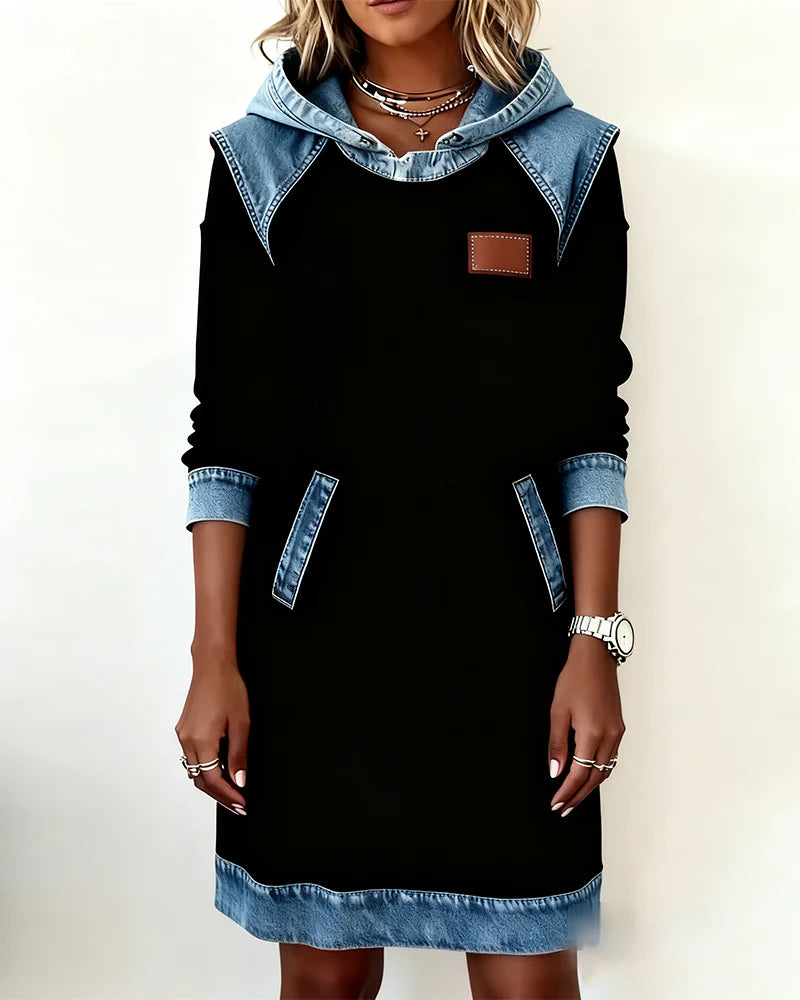 ADELINA™ | Stylish Denim-Look Dress