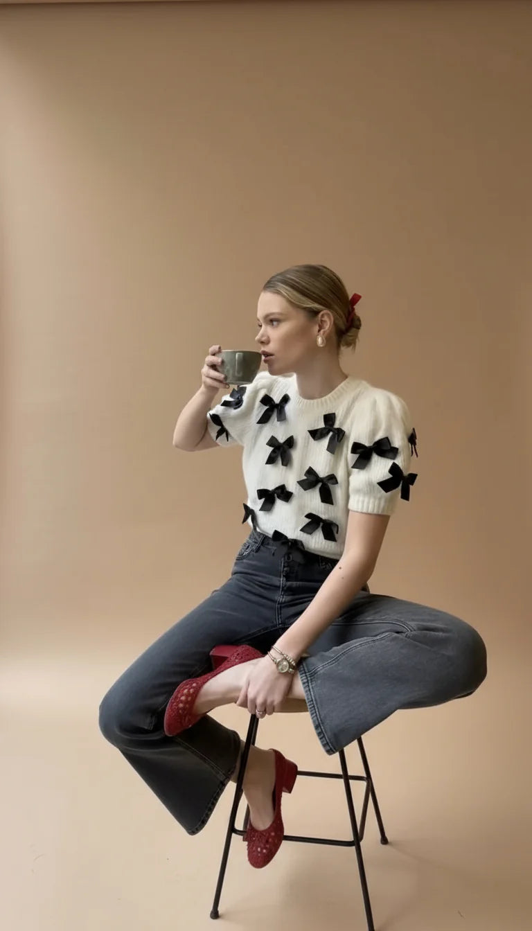 Bow-Detail Knit Sweater | Arizona Collection