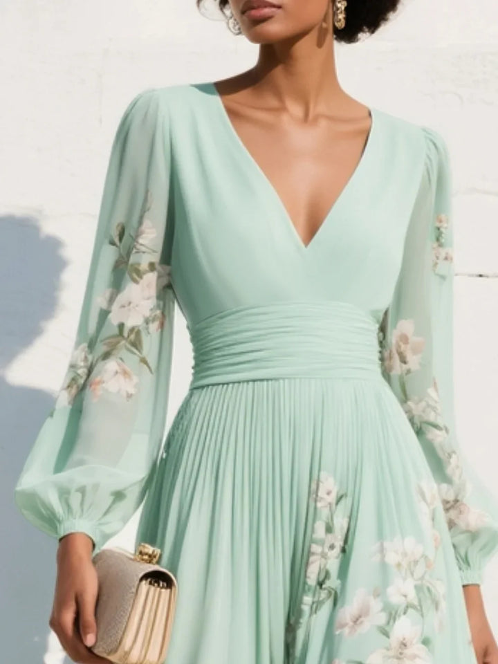 HANNAH™ | Pleated Floral Midi Dress