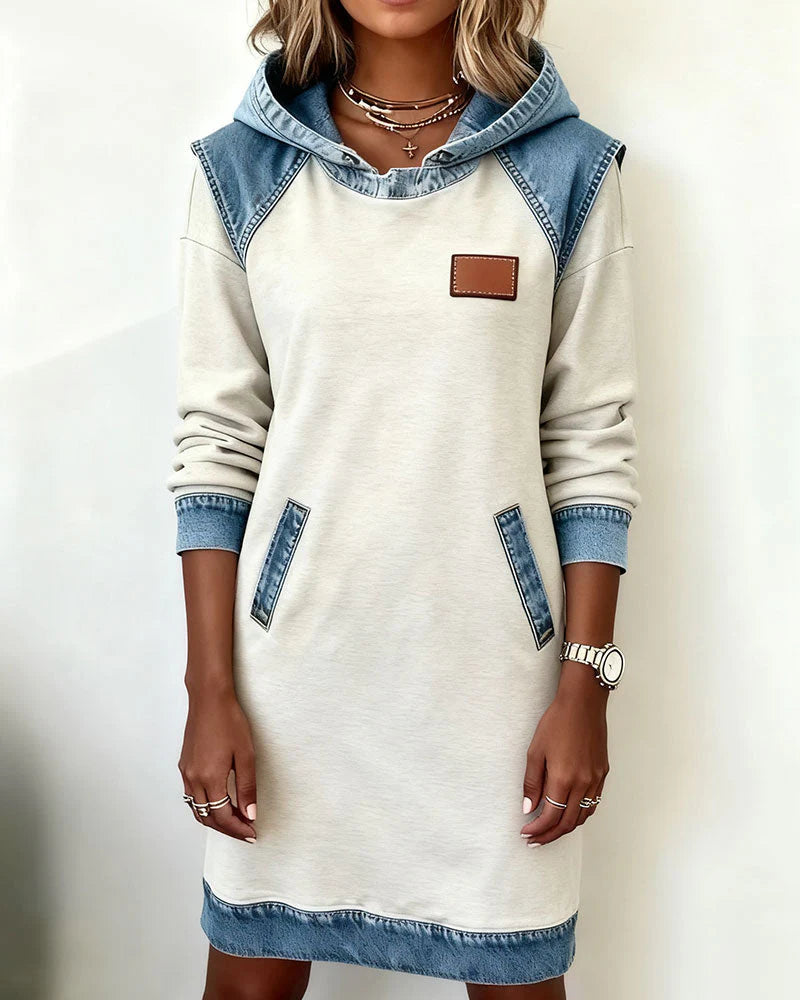 ADELINA™ | Stylish Denim-Look Dress