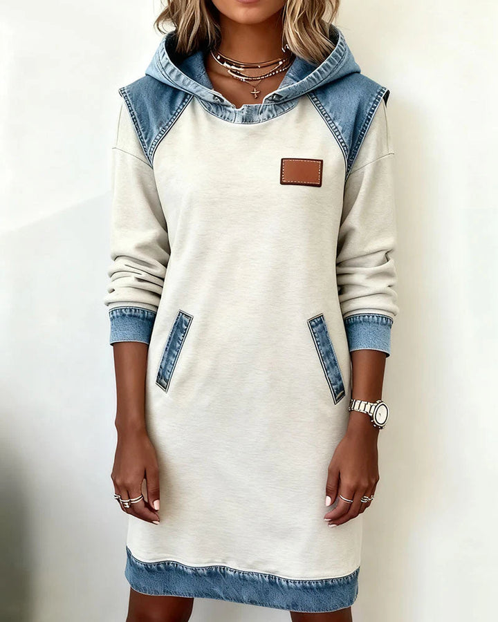 ADELINA™ | Stylish Denim-Look Dress