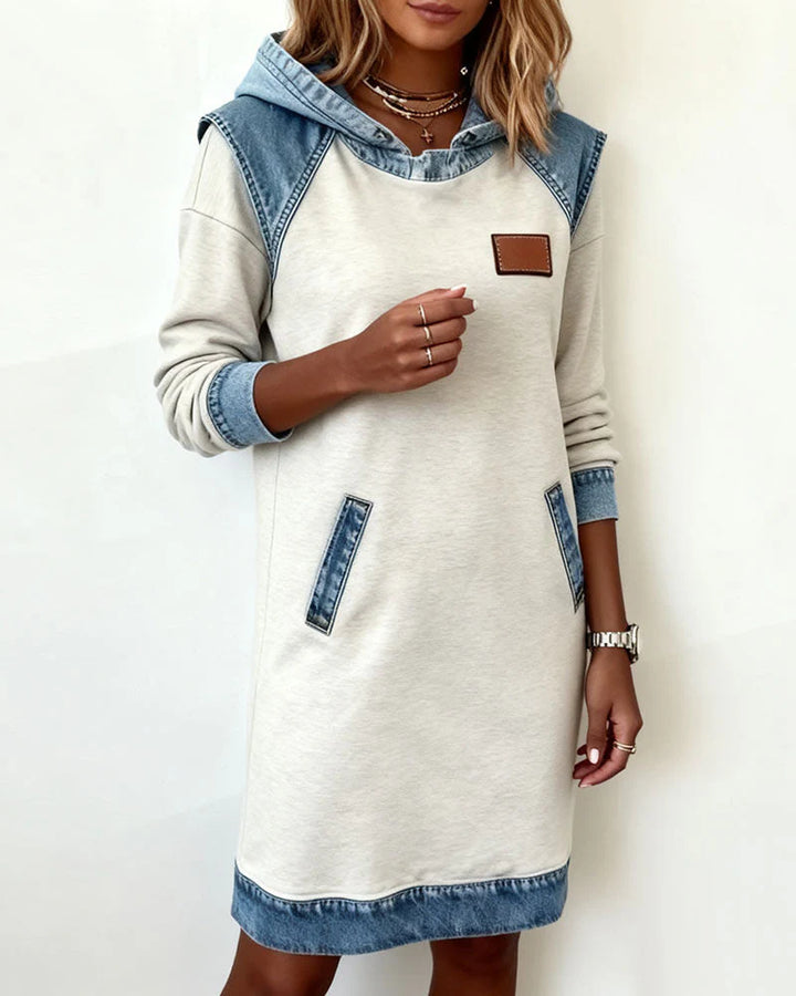 ADELINA™ | Stylish Denim-Look Dress