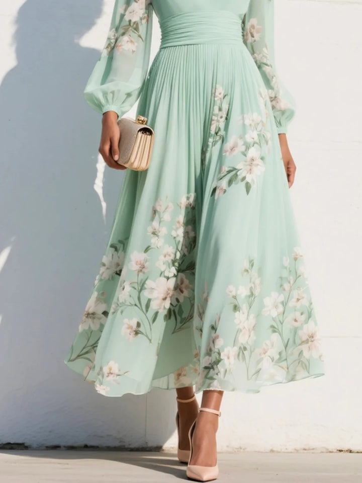 HANNAH™ | Pleated Floral Midi Dress