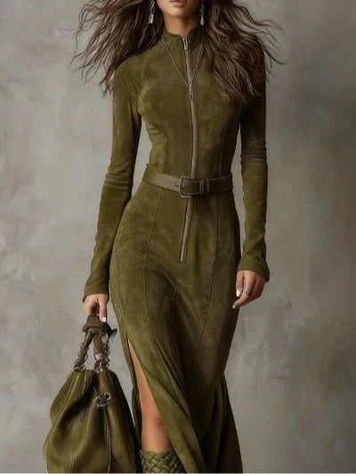 ALIANA™ | Suede Maxi Dress