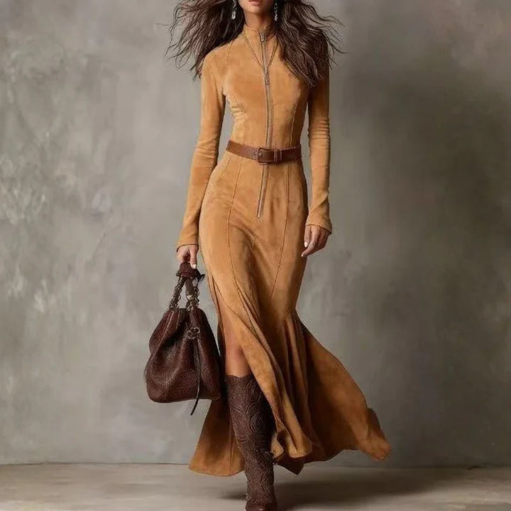 ALIANA™ | Suede Maxi Dress