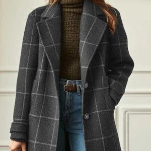 VALERIA™ | Elegant Wool Plaid Coat