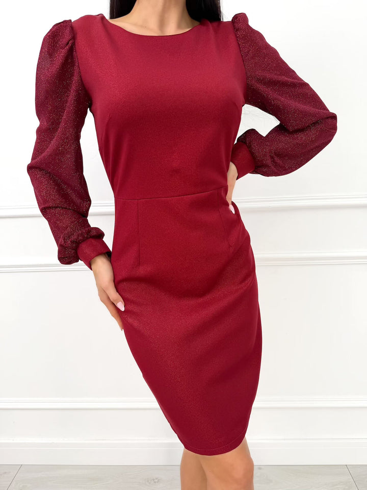 ANNA™ | Shimmering Dress with Decorative Sleeves