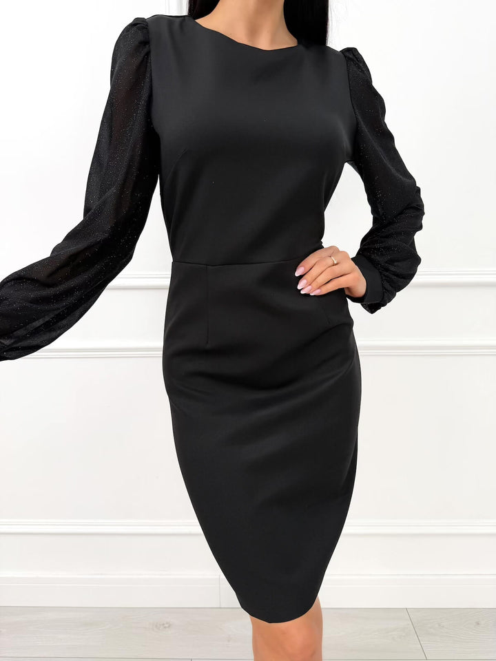 ANNA™ | Shimmering Dress with Decorative Sleeves