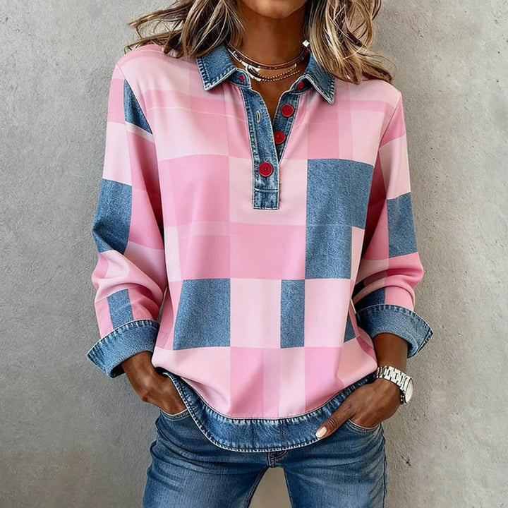 GIANNA™ | Vintage Checkered Sweatshirt