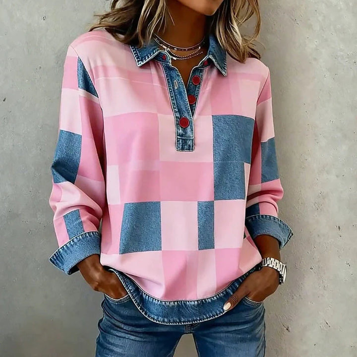 GIANNA™ | Vintage Checkered Sweatshirt