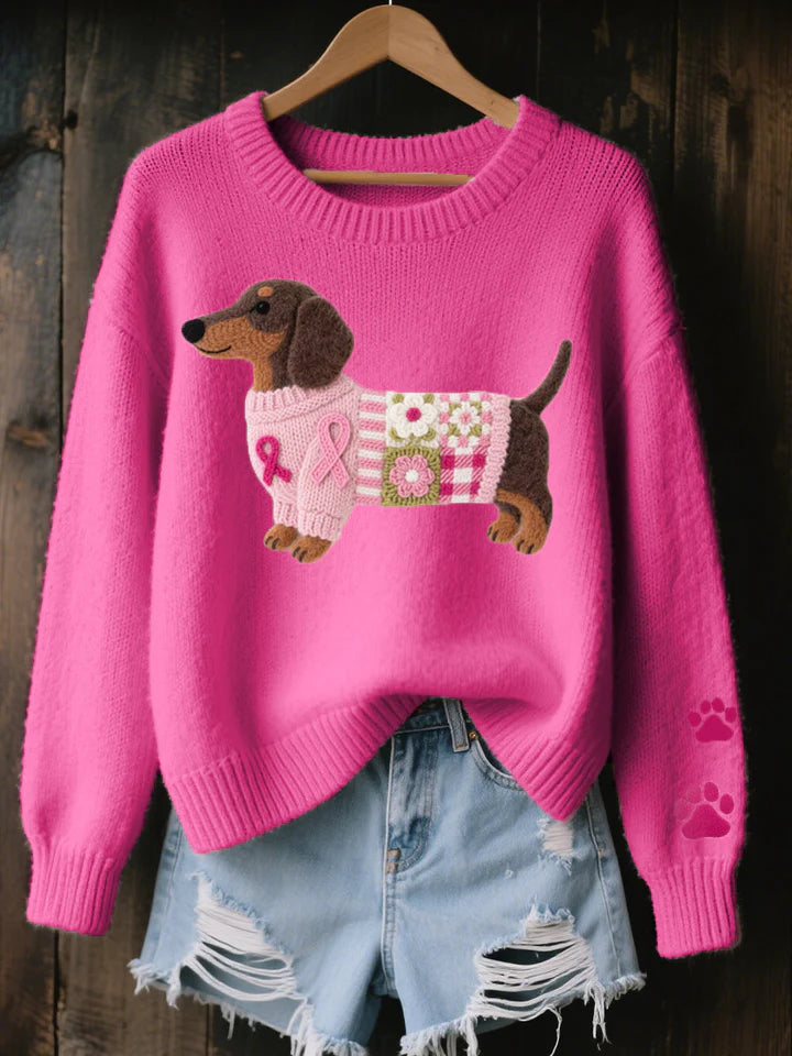 NAONI™ |  Wool Felt Dachshund Knitted Sweater