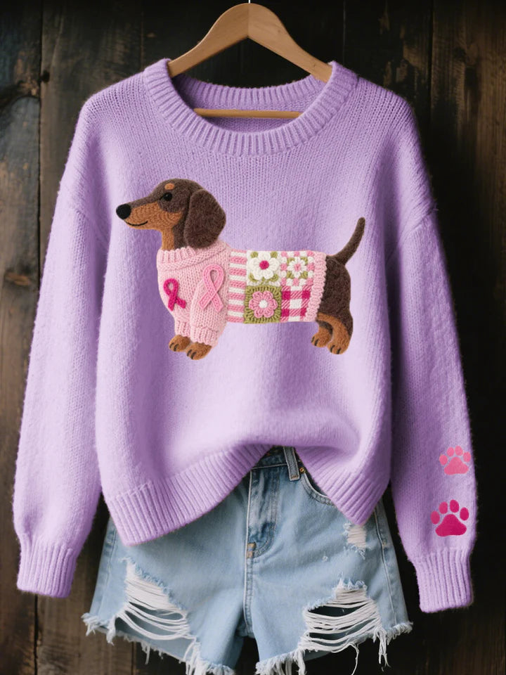 NAONI™ |  Wool Felt Dachshund Knitted Sweater