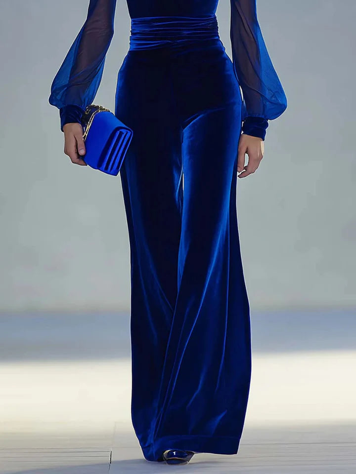 SABRINA™ | Velvet V-Neck Long Jumpsuit
