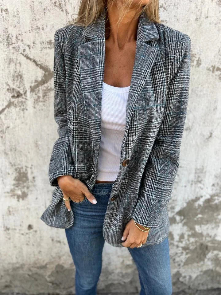 LAYLA™ | Casual checkered jacket with lapel
