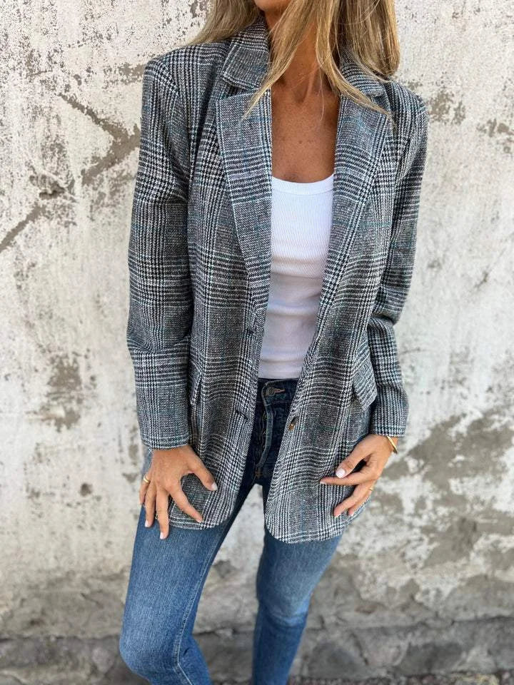 LAYLA™ | Casual checkered jacket with lapel