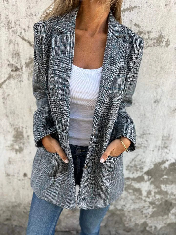 LAYLA™ | Casual checkered jacket with lapel