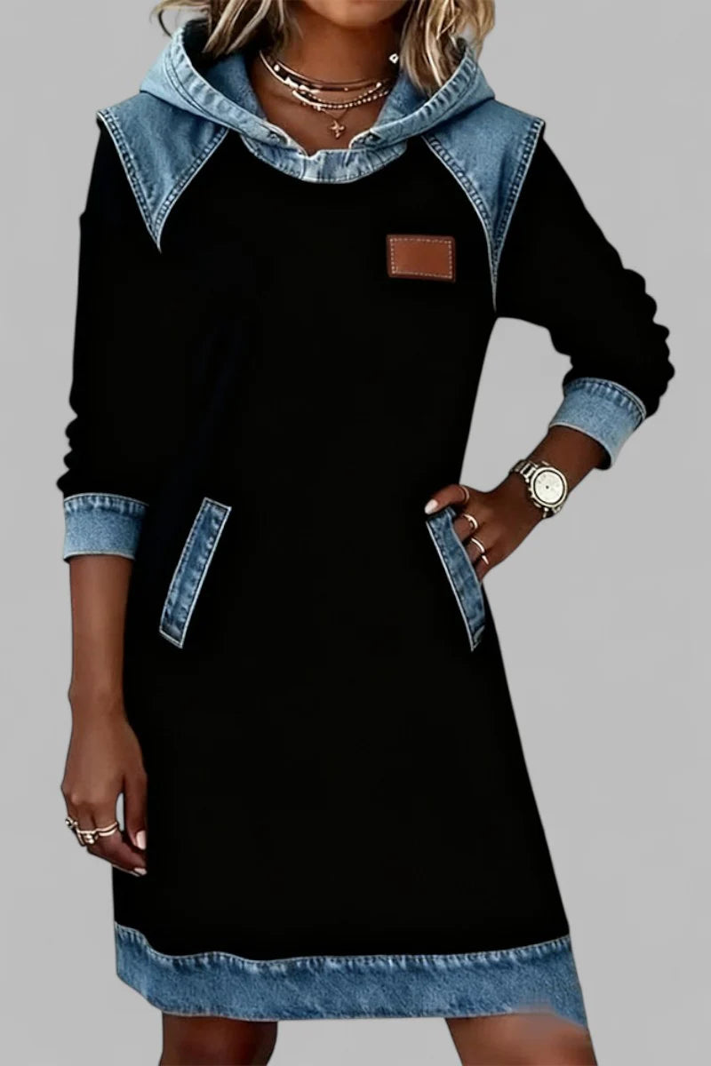 ADELINA™ | Stylish Denim-Look Dress
