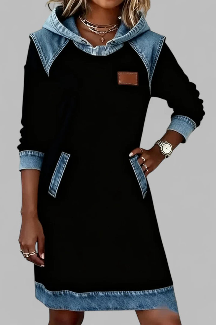 ADELINA™ | Stylish Denim-Look Dress